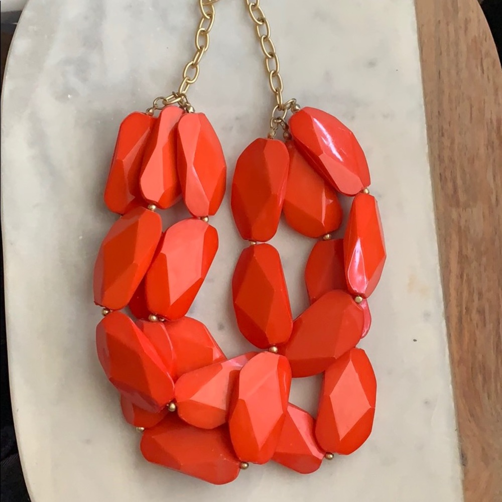 Red statement necklace